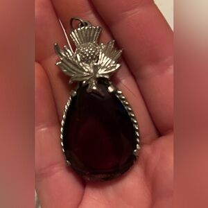 Elegant Silver and Red Pendant
